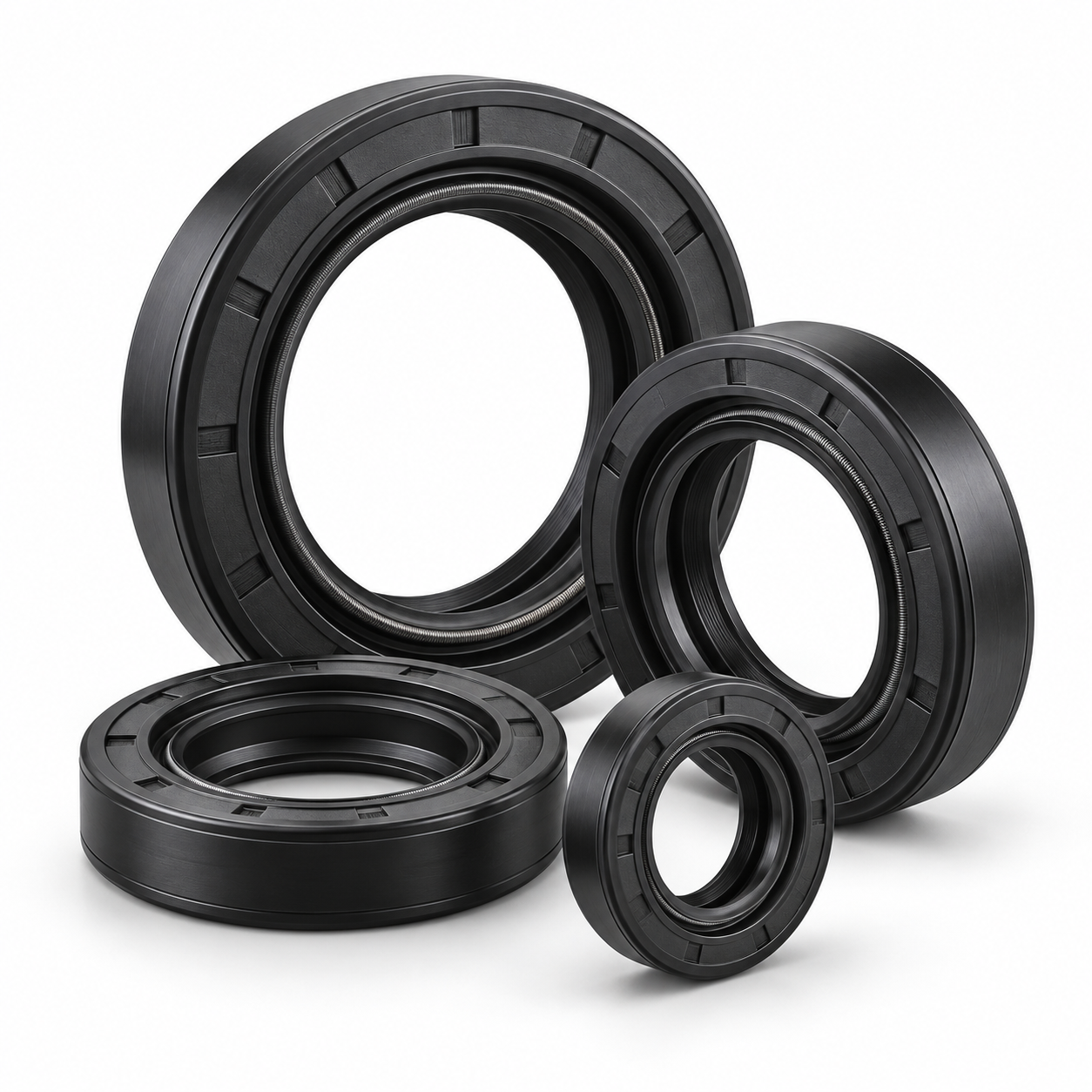 Rubber oil seals in several sizes