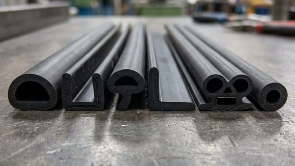 Extruded weather-resistant rubber profiles