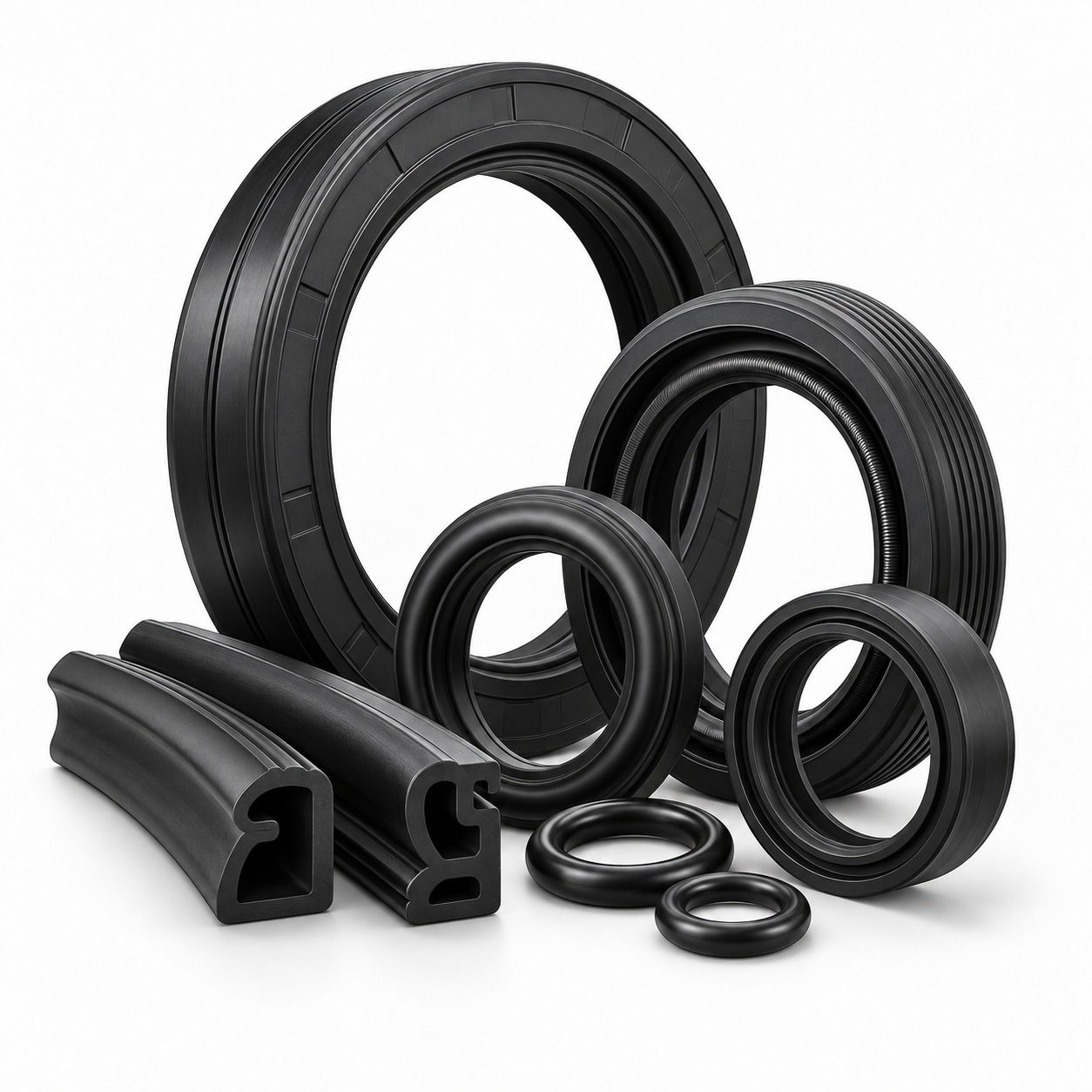 Extruded rubber profiles and seals
